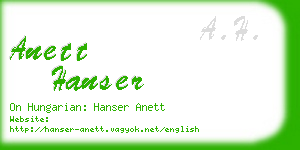 anett hanser business card